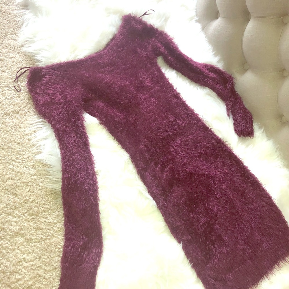 Fur mini dress !